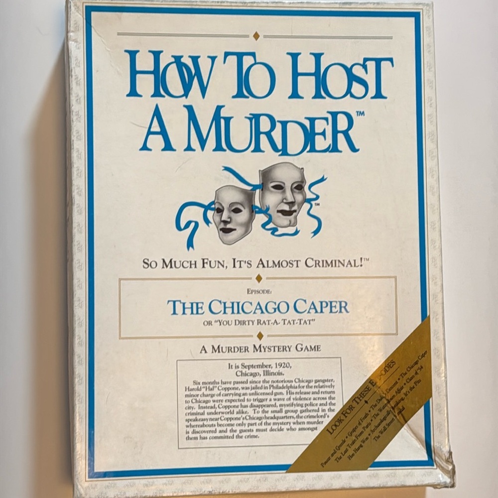 Vintage how to host a murder with the Chicago caper board game